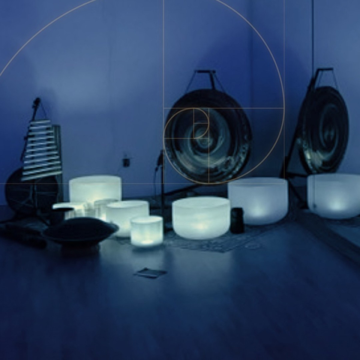 Clearing & Balancing chakra sound bath in Edmonton — sound therapy with singing bowls, gong and voice, Earth Harmony Sound and Wellness home studio